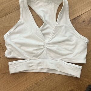 Alphalete White Cutout Sports Bra